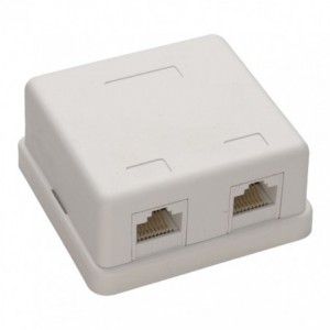 CAT6A RJ45 8P8C Surface Box Dual Networking Port White SA8P8C64