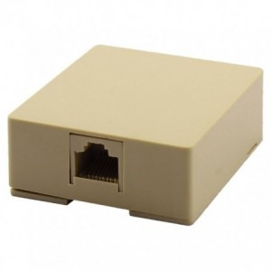 RJ45 Surface Box CAT5 White Single Port Beige SA8P8C