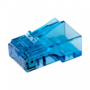 RJ45 Modular Plug Connector 2 Prong 8P8C Blue - 1K/BAG P88RE03V2-CS-BLUE