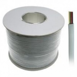 Cable Flat Tel 4C Flex White - 300M/ROLLS AWG26-4W