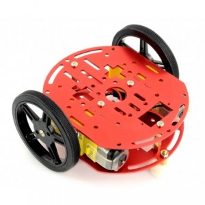 2WD ROBOT CHASSIS WITH DC MOTOR RED 3-6V 100x80x27mm FT-DC-002