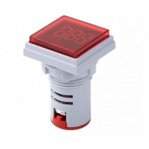 VOLTMETER INDICATOR SQUARE 500VAC 22mm RED P/M PL-ND22-SQ-500V-R