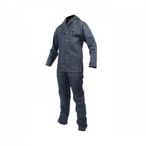 Overall 2 Pce Denim Blue Size 48 Chest 44 Waist