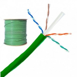 CAT6E 8C STRANDED UNSHIELDED GREEN CABLE - 500m/DRUM UTP6EFGR