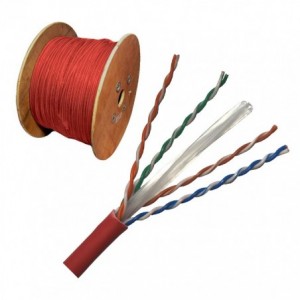 CAT6E 8C STRANDED UNSHIELDED RED CABLE - 500m/DRUM UTP6EFRD