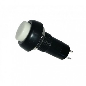 PUSH BUTTON SWITCH MOM N.O. H12mm 125VAC 3A WHITE PBS-11B-WHITE
