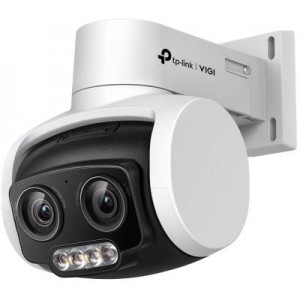 TP-Link VIGI 4MP  Dual-Lens Varied Focal Full-Color PT Camera- IR/White Light- PoE/12V DC- 4 mm-12mm Varied Focal Lens- Built-In Microphone- Speaker- micro-SD Slot- IP66