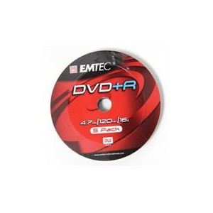 Emtec EKOVPE47516SHR2 DVD+R 16X Speed 5pk Non-Printable