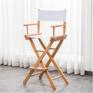 Foldable Solid Wood Tall Director's Makeup Chair