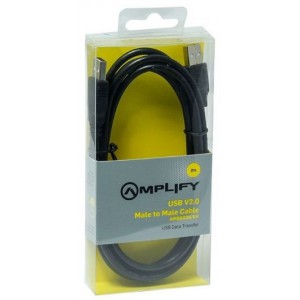 Amplify   AMP6008/BK  USB Male to Male Cable - 2m,Black