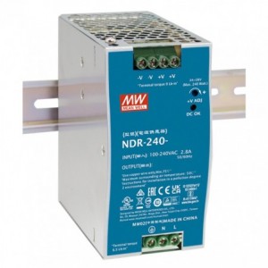 Power Supply D/R I220VAC O24V 10A NDR-240-24