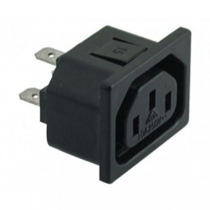 C13 IEC SOCKET PRESS-FIT - TAG 4.8mm K2415