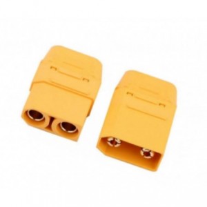 BATTERY CONNECTOR PLUG &amp; SOCKET SET 2P IN-LINE 45A XT90H-F