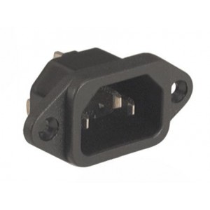 3P Iec Plug Adapter PRESS-FIT 15A 250VAC - Flanged IEC3PMP1