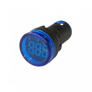 Voltmeter Pilot Light Round Blue Reads From 5 To 60VDC PL-DC5-60V-B