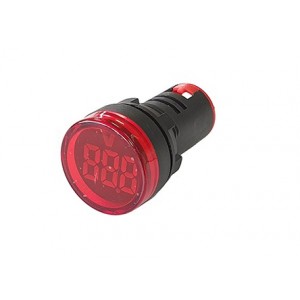 VOLTMETER PILOT LIGHT 22mm RED READS FROM 5 TO 60VDC PL-DC5-60V-R