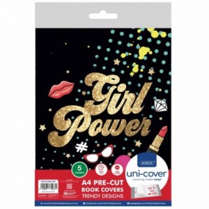 Marlin Precut Book Covers Girl Power 5PK