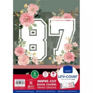 Marlin Precut Book Covers 87 Floral 5PK