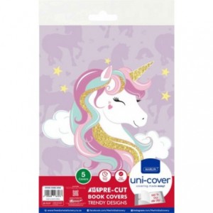Marlin Precut Book Covers Unicorn 5PK