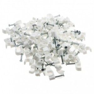 Cable Clip Round - White (100 Pack) (6mm)