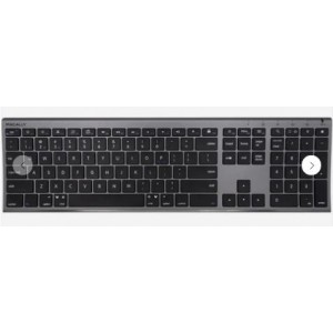 Macally Premium Bluetooth Keyboard and Mouse for Mac - Multi Device - Rechargeable Mac Wireless Keyboard and Mouse Combo (110 Keys) - Slim Keyboard Mouse for MacBook and iMac - Space Gray (70110750055