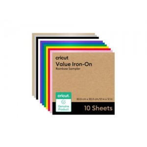 2012093 - Cricut Value Iron-On Rainbow Sampler - 30.5 cm x 30.5 cm (10 pack)