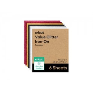 2012074 - Cricut Value Glitter Iron-On Party Sampler - 25.4 cm x 30.5 cm (6 pack)
