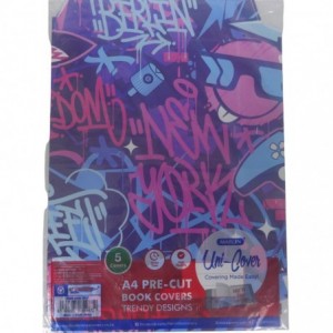 Marlin Precut Book Covers Grafiti 5PK