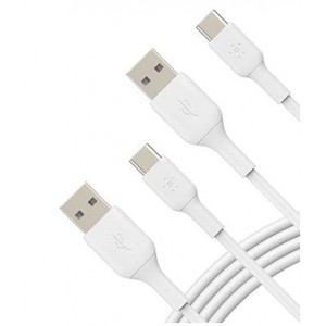 Belkin - BoostCharge USB-A to USB-C Cable - White - 2 Pack