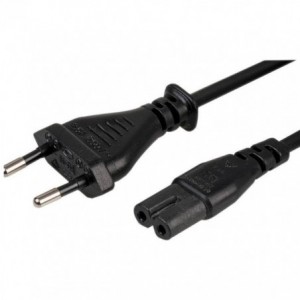 FIG8 / C8 IEC SOCKET - 2PIN POWER PLUG BLACK - 2m 6018682016051