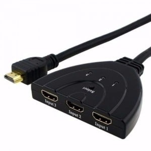 3-Port HDMI Switch with 3 HDMI Inputs and 1 HDMI Output