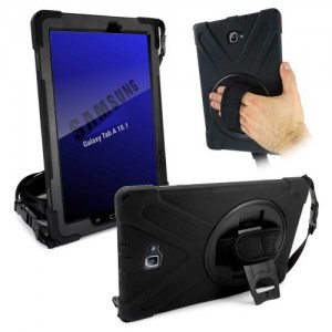 Tuff-Luv  C12_56  Rugged Case and Stand For Samsung Galaxy Tab a 10.1 (S-Pen) P580/P585 (Black)