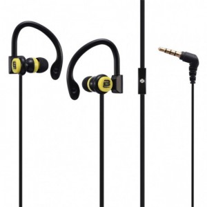 Bounce  BO-1004-BKYL  Break Series Black and Yellow Hook Earphones