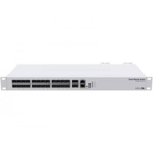 Mikrotik Cloud Router Switch CRS326-24S+2Q+RM- x2 40 Gbps QSFP+ Ports- x24 10 Gbps SFP+ Ports- Total Nonblocking Throughput of 320 Gbps and Switching Capacity of 640 Gbps With Forwarding Rate Of 252 M