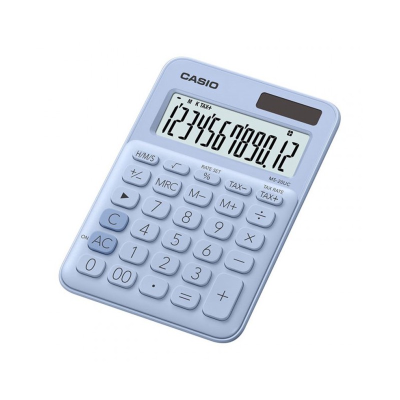 Casio  MS-20UC-LB-S-EC  Light Blue 12 Digit Desktop Calculator