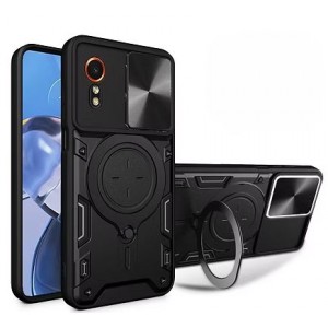 TUFF-LUV Rugged Case &amp; Stand and Lens Cover -  Compatible with Samsung Galaxy XCover7  -  Black (5056560417944)