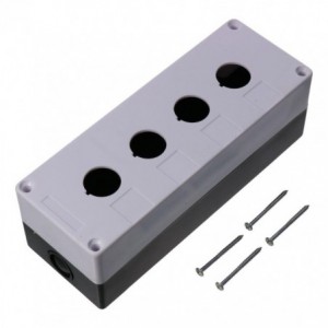 PUSH BUTTON ENCLOSURE 4 HOLE IP65 WHITE 22mm PB-BX4-22