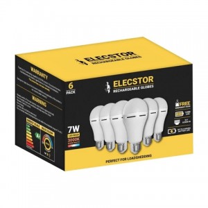 Elecstor E27 7W Rechargeable Warm White - 6 PACK