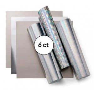 2009604 - Cricut Holographic Vinyl Silver Sampler - Permanent (6 ct) 30.5x30.5cm