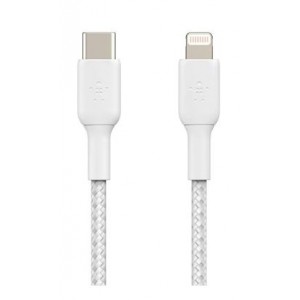 Belkin - BoostCharge - USB-C Braided Cable with Lightning Connector - 2 Meters -  White