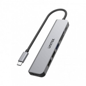Unitek 7IN1 USB-C(HDMI+PD100W-MICRO SD/SD/H1118A)