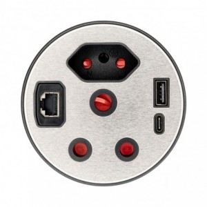 LinkQnet Net-Grommet-Alpha 90mm Desktop Grommet with LAN
