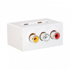 LinkQnet Surface Mount Box RJ45 to 3RCA (FA-2415-3RCA-AV)