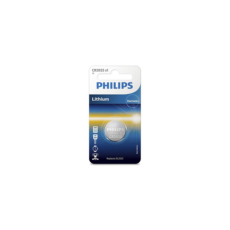 Philips  CR2025/01B  Minicells Battery CR2025 Lithium Sold as Box of 10