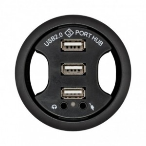 LinkQnet 60mm USB and Audio Hub Desktop Grommet