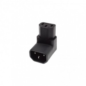 LinkQnet C13 Female to C14 Male IEC 90-Degree Power Adapter