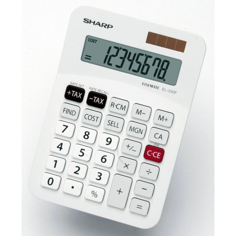 Sharp EL-330F  Mini-Desk Calculator - White