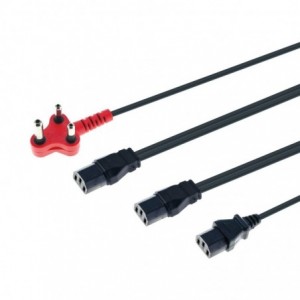 LinkQnet 4m 3-Way Dedicated Plug to 3x IEC C13 Power Cable