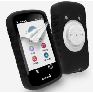TUFF-LUV Silicone case &amp; screen protection for Garmin Edge 1030 - Black (5055261843595)
