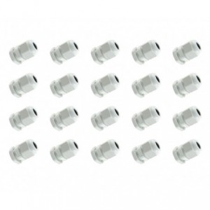WHITE COMPRESSION GLAND PH20mm CAB6.5-12mm - 100/BAG PG13.5-WT